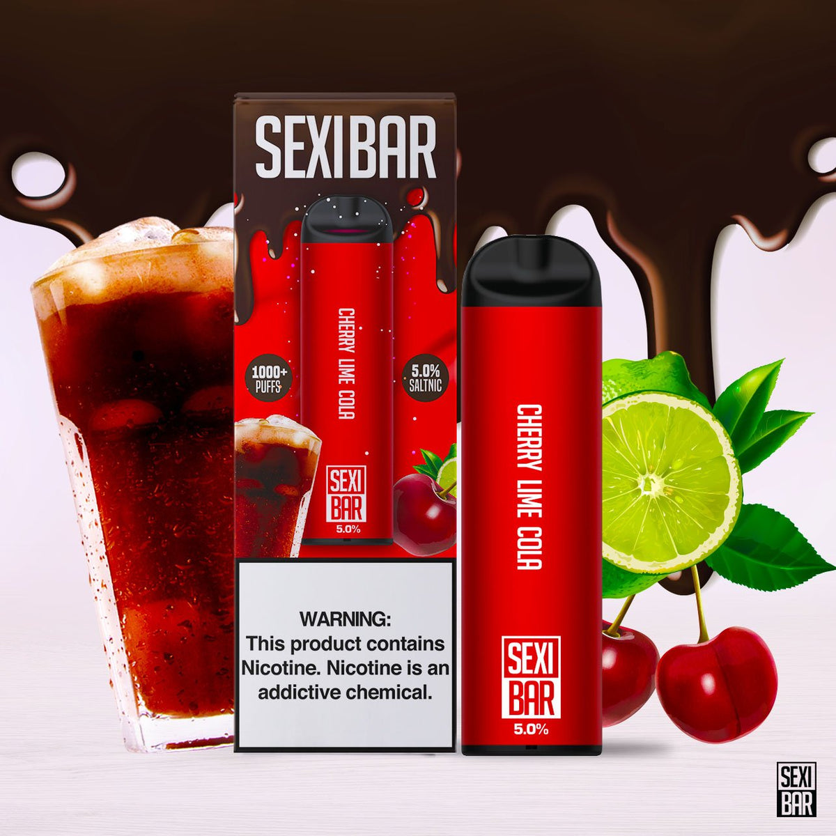 SEXIBAR - Cherry Lime Cola - Disposable Vape Bar - 1000 Puffs JUICE MAN SEXIBAR - Cherry Lime Cola - Disposable Vape Bar - 1000 Puffs JUICE MAN