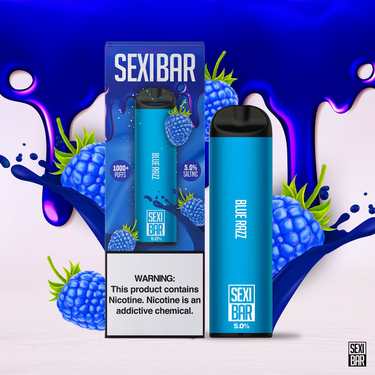 SEXIBAR - Blue Razz - Disposable Vape Bar - 1000 Puffs JUICE MAN SEXIBAR - Blue Razz - Disposable Vape Bar - 1000 Puffs JUICE MAN