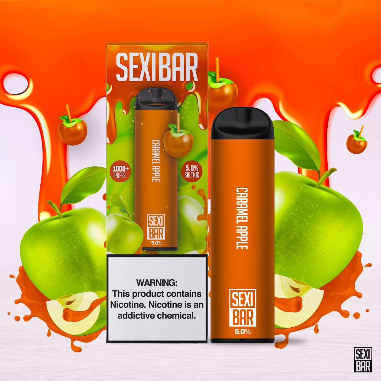 SEXIBAR - Caramel Apple - Disposable Vape Bar - 1000 Puffs JUICE MAN SEXIBAR - Caramel Apple - Disposable Vape Bar - 1000 Puffs JUICE MAN