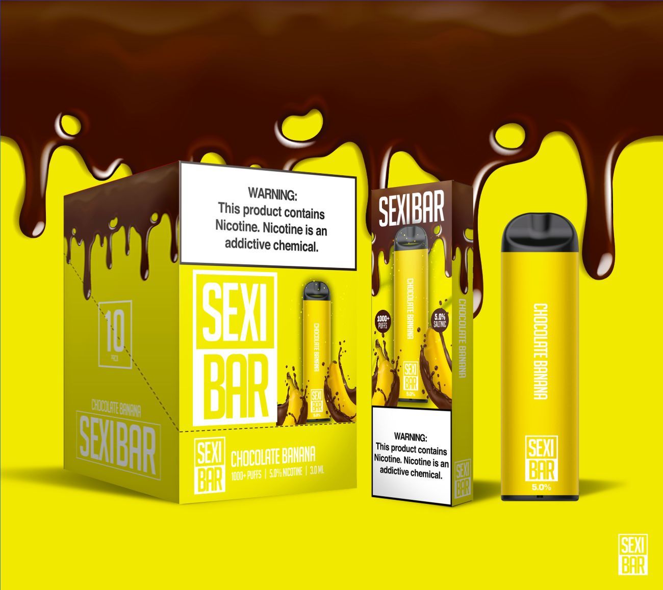 SEXIBAR - Chocolate Banana - Disposable Vape Bar - 1000 Puffs JUICE MAN SEXIBAR - Chocolate Banana - Disposable Vape Bar - 1000 Puffs JUICE MAN