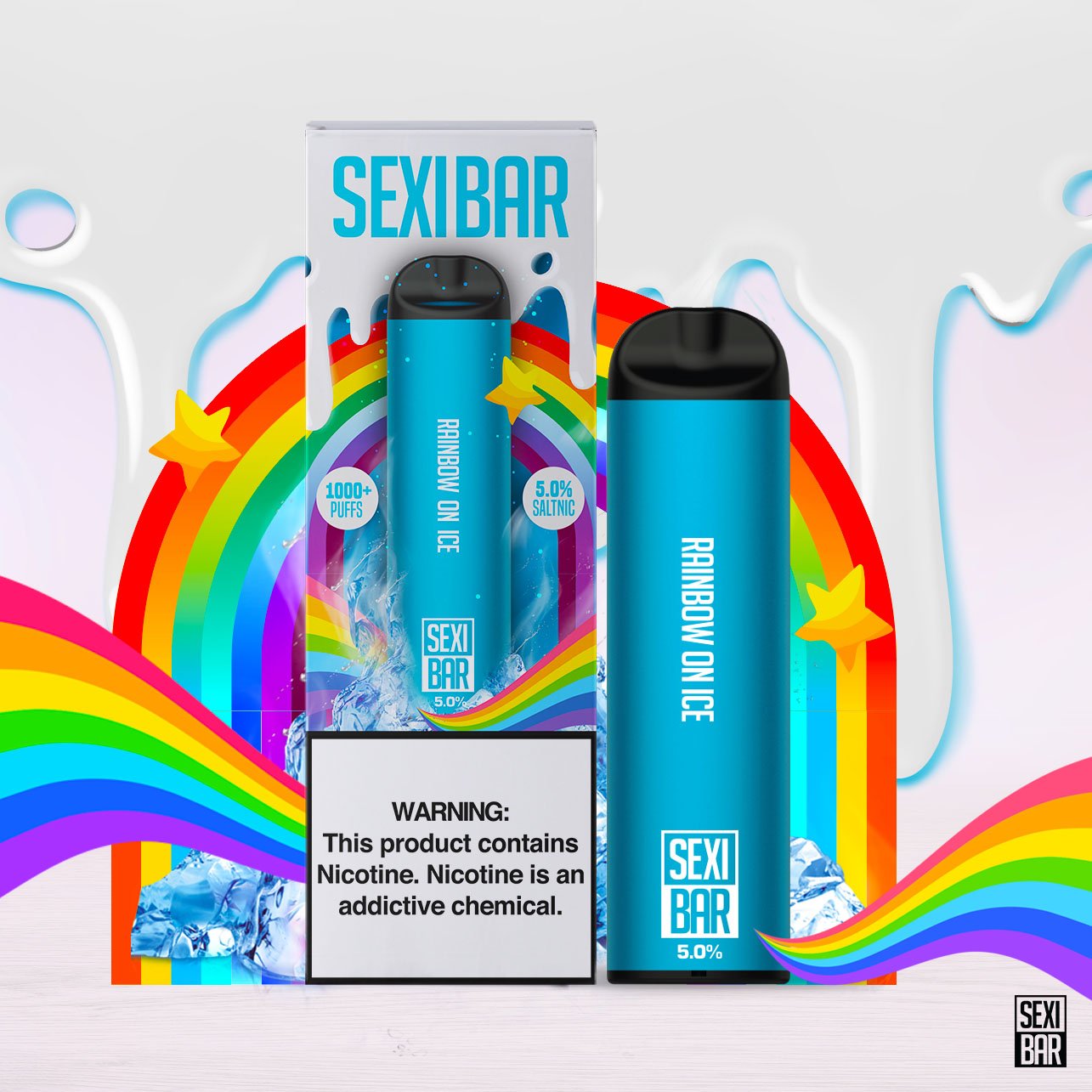 SEXIBAR - Rainbow On Ice - Disposable Vape Bar - 1000 Puffs JUICE MAN SEXIBAR - Rainbow On Ice - Disposable Vape Bar - 1000 Puffs JUICE MAN