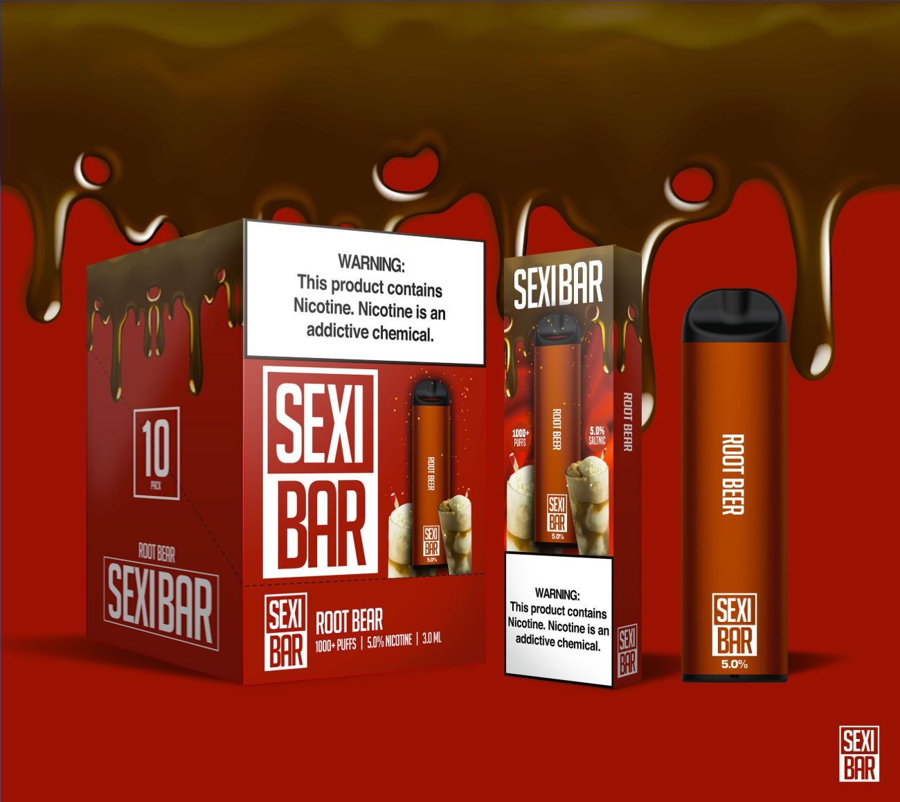 SEXIBAR - Root Beer - Disposable Vape Bar - 1000 Puffs JUICE MAN SEXIBAR - Root Beer - Disposable Vape Bar - 1000 Puffs JUICE MAN
