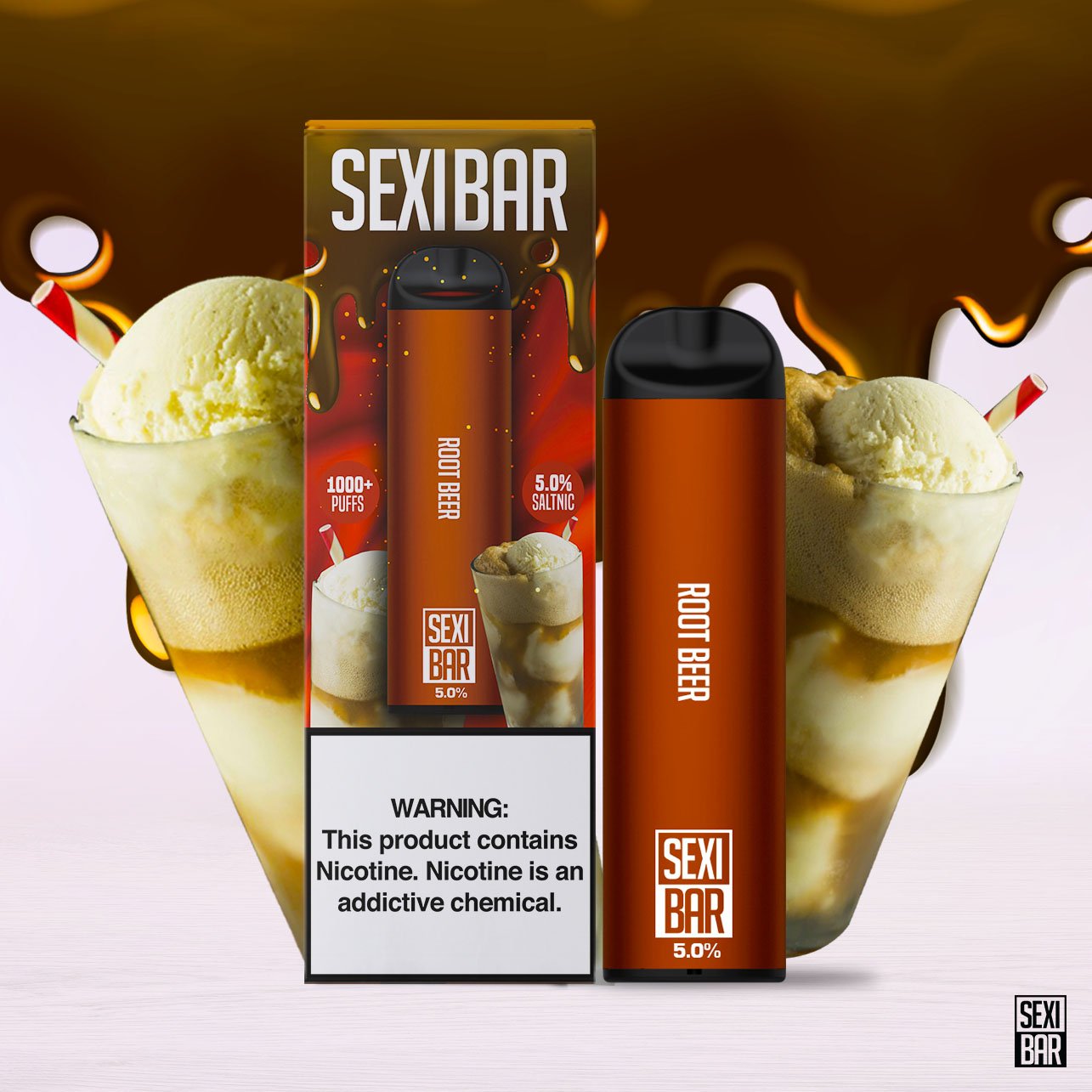 SEXIBAR - Root Beer - Disposable Vape Bar - 1000 Puffs JUICE MAN SEXIBAR - Root Beer - Disposable Vape Bar - 1000 Puffs JUICE MAN