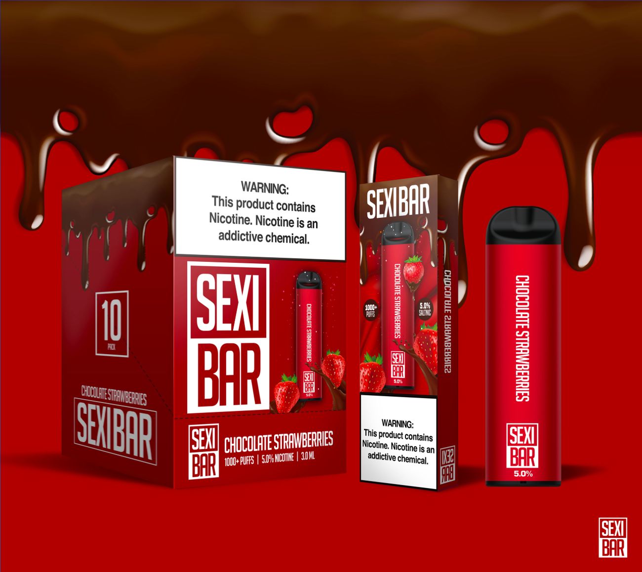 SEXIBAR - Strawberry Chocolate - Disposable Vape Pod - 1000 Puffs JUICE MAN SEXIBAR - Strawberry Chocolate - Disposable Vape Pod - 1000 Puffs JUICE MAN