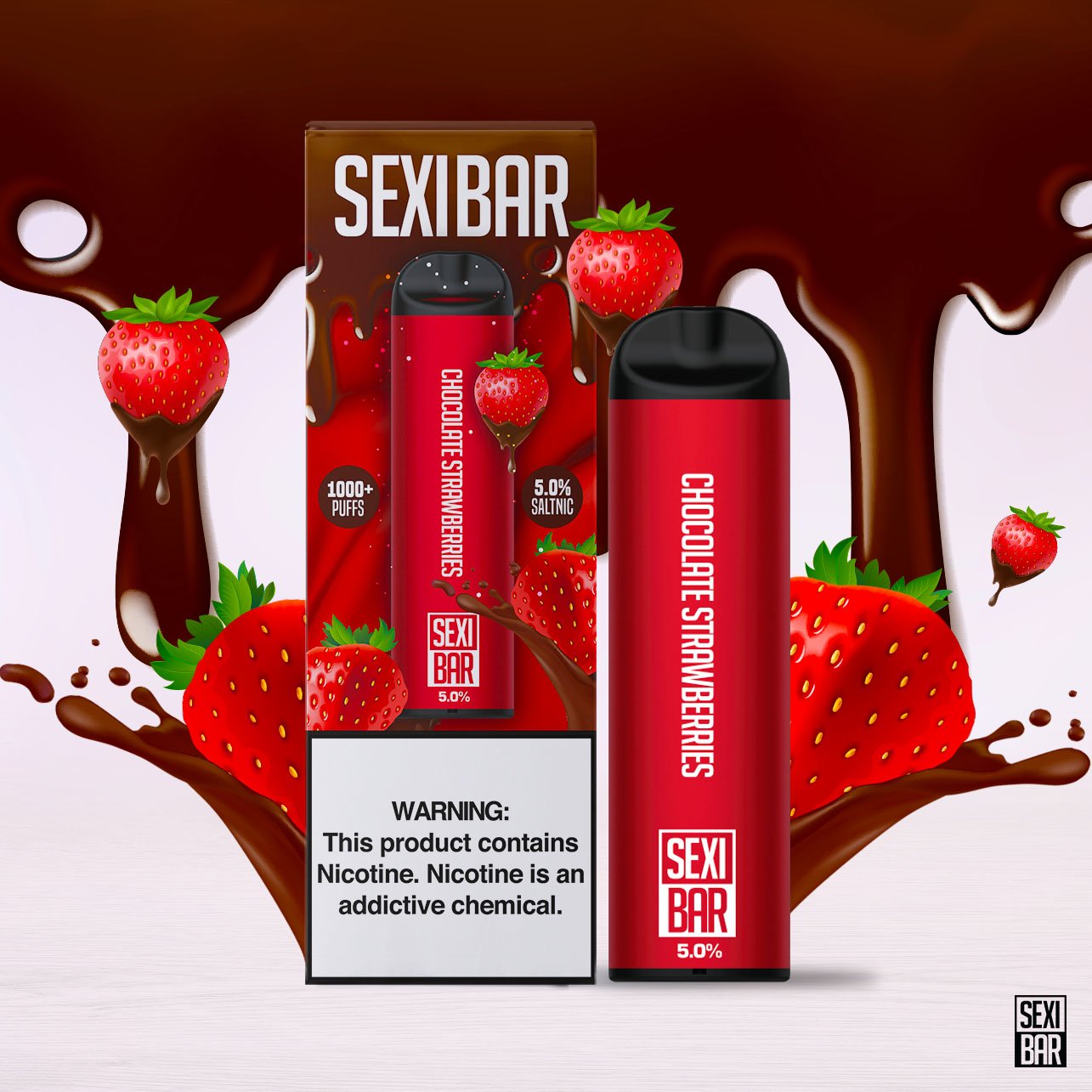 SEXIBAR - Strawberry Chocolate - Disposable Vape Pod - 1000 Puffs JUICE MAN SEXIBAR - Strawberry Chocolate - Disposable Vape Pod - 1000 Puffs JUICE MAN